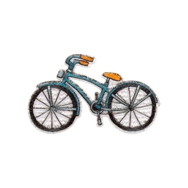Bügelbild Fahrrad Retro Bike blau - Applikation zum Aufbügeln