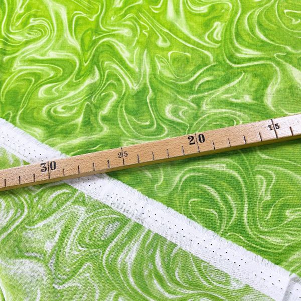 Baumwolle Marmor apfelgrün - Serie Marbleized by Greta Lynn