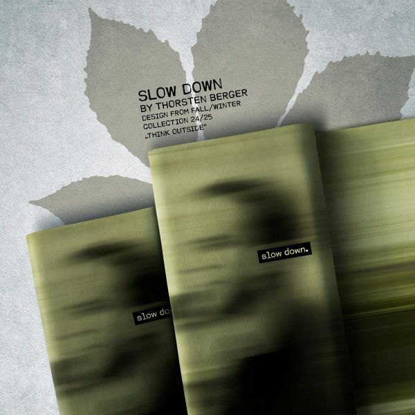 Sweat Farbverlauf grün mit Schatten - Slow Down by Thorsten Berger – 90cm Panel French Terry