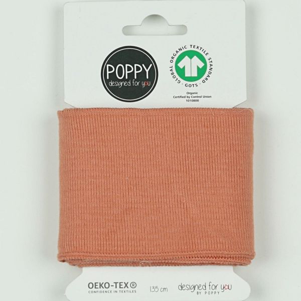 Cuffs Bündchen uni lachs für Hoodie & Co - 7cm hoch 135cm lang