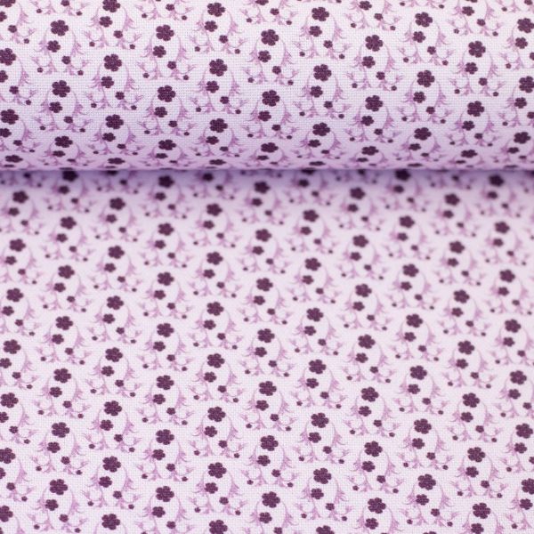 Swafing Else Baumwollstoff flieder mit kleinen Blütenranken – Webware