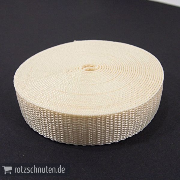 5m PP Gurtband 2cm breit creme – Taschengurt Polypropylen