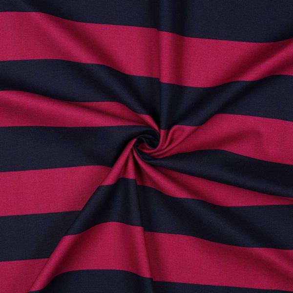 Baumwolle Canvas breite Streifen fuchsia marine – Dekostoff für Taschen & Kissen Blockstreifen