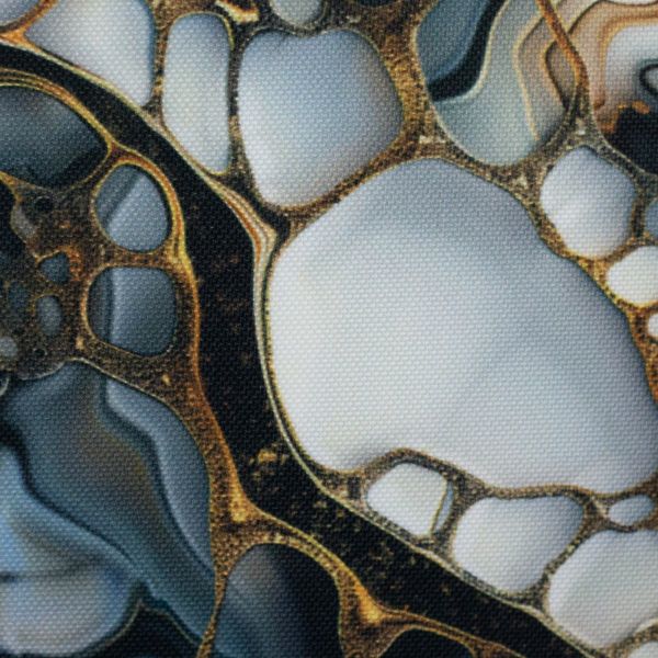 Oxford Gewebe für Taschen - Flowing Bloom - Marmor anthrazit gold – Design von Sarah Mariam für Swaf