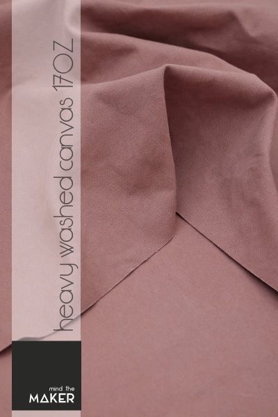 Heavy Washed Canvas pale pink - Mind the Maker 17 OZ altrosa kräftige Baumwolle für Taschen