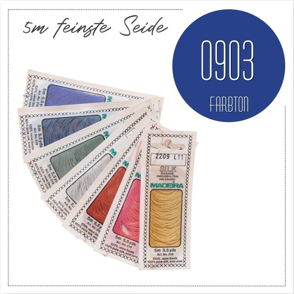 Stickgarn Madeira Silk dunkelblau 0903 - Sticktwist aus feinster Seide zum Sticken und Applizieren