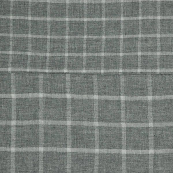 Baumwolle Musselin Karo hellgrau – Double Gauze Melange Check grey