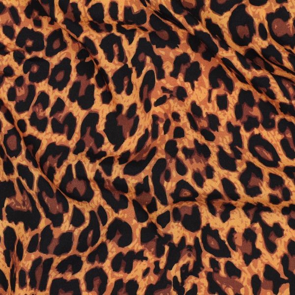 LENZING™ ECOVERO™ Viskose Leo Animal Print braun - nachhaltiger Modestoff