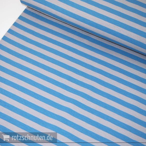 Ringeljersey ISA blau grau – Baumwolljersey Ringel Streifen 1cm breit