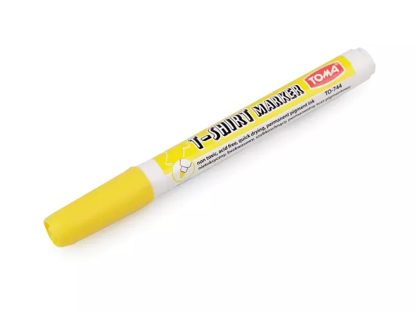 Textilstift Stoffmalfstift gelb 1mm breit für helle Stoffe - Stoffmalfarbe Stift