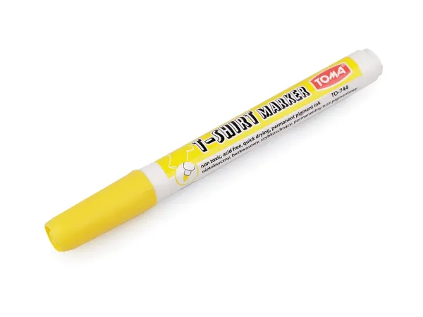 Textilstift Stoffmalfstift gelb 1mm breit für helle Stoffe - Stoffmalfarbe Stift
