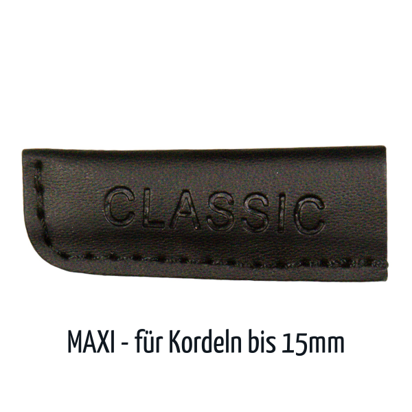Kordelende aus Lederimitat schwarz für Kordel bis 15mm Durchmesser (2 Stück)