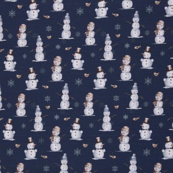 Sweat mit Schneemann blau - French Terry Snowman Beyond Nordic