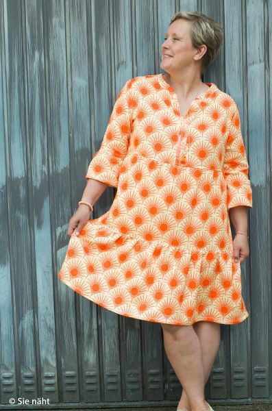 Double Slub Musselin Sonne orange apricot – Double Gauze Käselotti Bright by Swafing