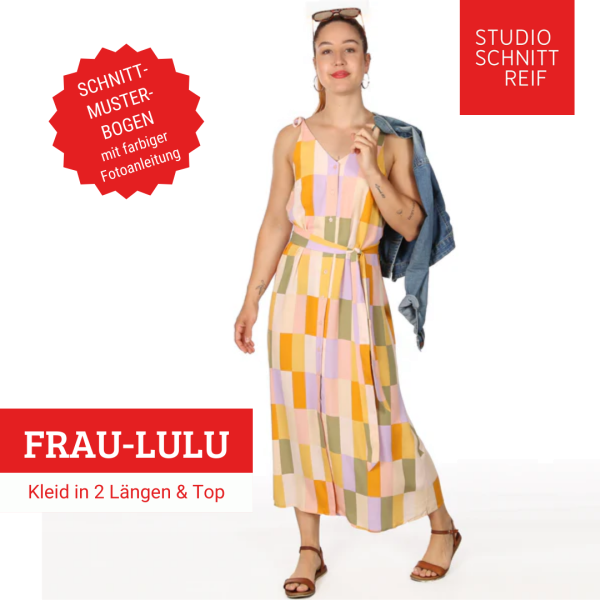Schnittmuster FRAU LULU • Kleid in 2 Längen und Top von Studio Schnittreif • Gr. XS-XXL