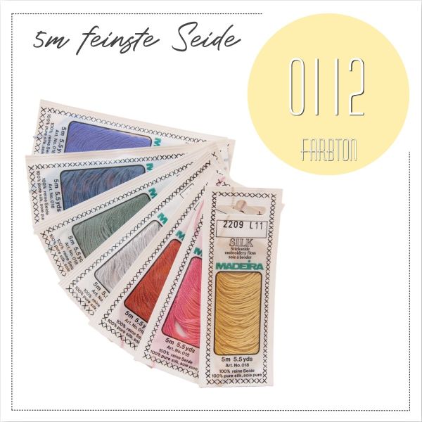 Stickgarn Madeira Silk helles gelb 0112 - Sticktwist aus feinster Seide zum Sticken und Applizieren