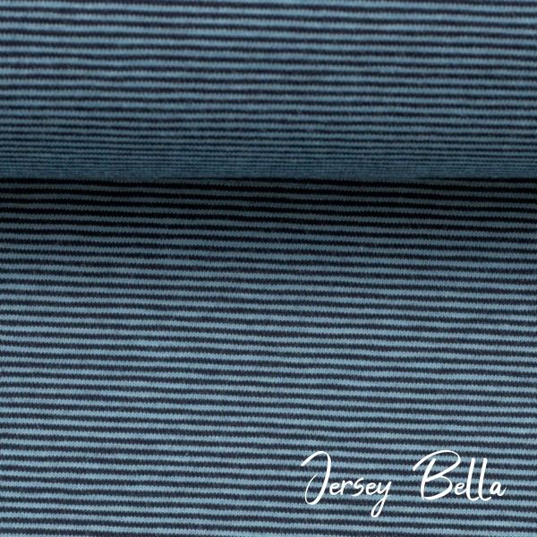 Jersey Bella mit feinen Streifen dunkelblau blau – Baumwolljersey von Swafing
