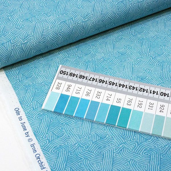 Baumwolle Labyrinth Textur türkis- Ode to June by Clothwork