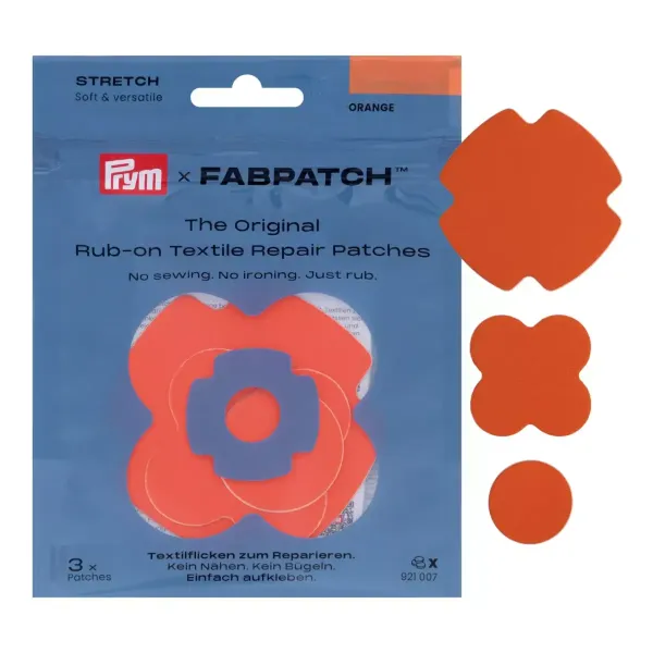 Prym x FabPatch Stretch Reparaturflicken orange 3 Stück