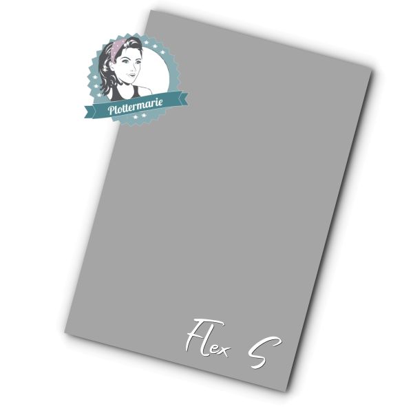 Flexfolie für Textildruck grau A4 - Plotterfolie von Plottermarie Flex S Premium 80µ