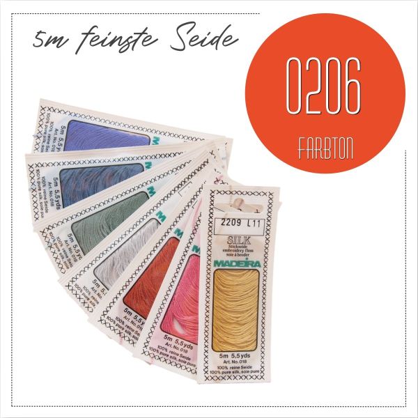 Stickgarn Madeira Silk rost rotbraun 0206 - Sticktwist aus feinster Seide zum Sticken und Applizieren