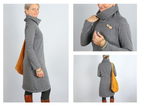 Schnittmuster FRAU POLLY • Sweatkleid mit Rollkragen von Studio Schnittreif • Gr. XS-XXL