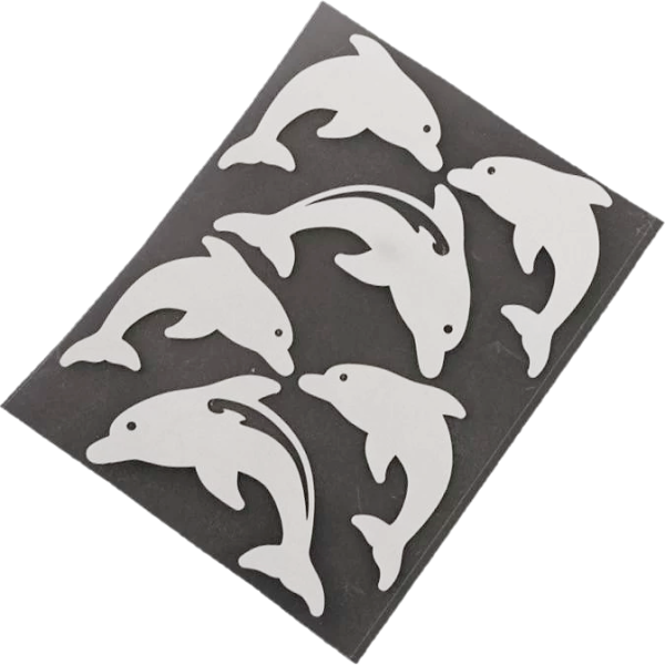 Bügelbild Refektor Delphine 6x - reflektierende Applikation zum Aufbügeln