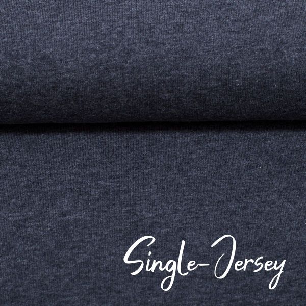 Jersey uni dunkelblau meliert - Baumwolljersey VANESSA Melange von Swafing