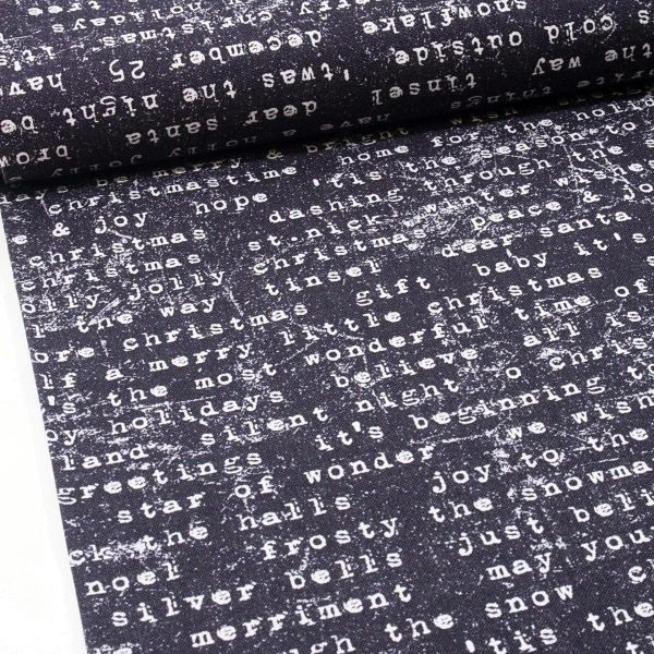 Baumwolle Schreibmaschine Schrift Retro Vintage - Yuletide Tim Holtz Tidings Type black