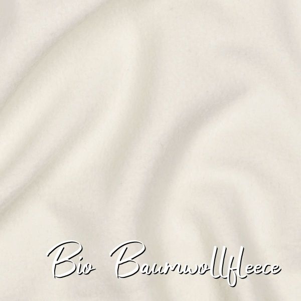 Bio Baumwollfleece – Natur Cremeweiß – flauschiger Fleece aus 100 % Bio-Baumwolle