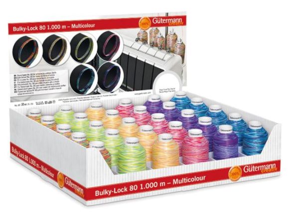 Bulky-Lock 80 multicolor bunt - 1000m Bauschgarn von Gütermann - Overlock Garn