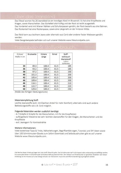 Schnittmuster Jeanskleid Lillesol women No.26