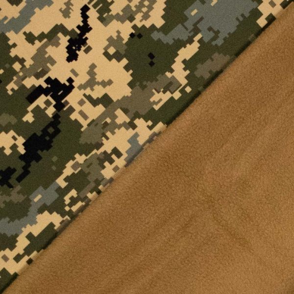 Cooler Softshell Camouflage Pixel oliv khaki für Jacken Taschen & Co