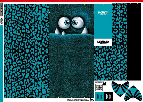 Monsta Bag DIY Panel petrol für eine Tasche • Design Thorsten Berger by Swafing