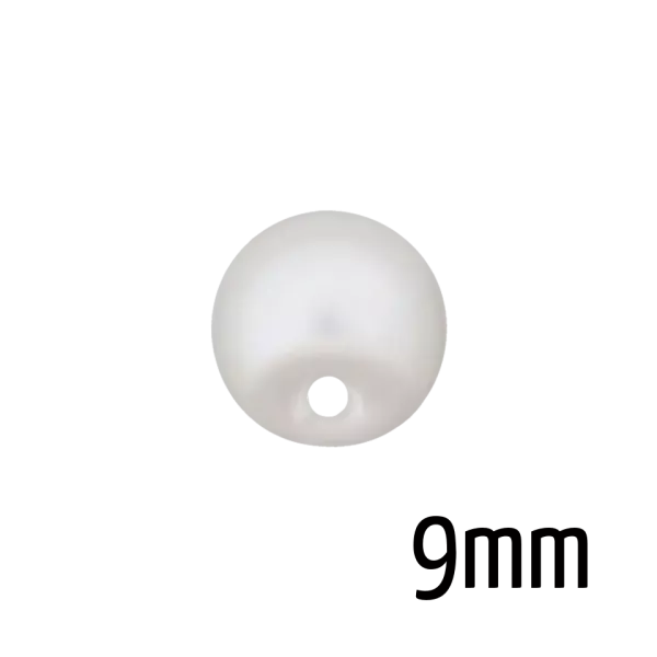 Perlenknopf weiß 9 mm aus Polyester waschbar