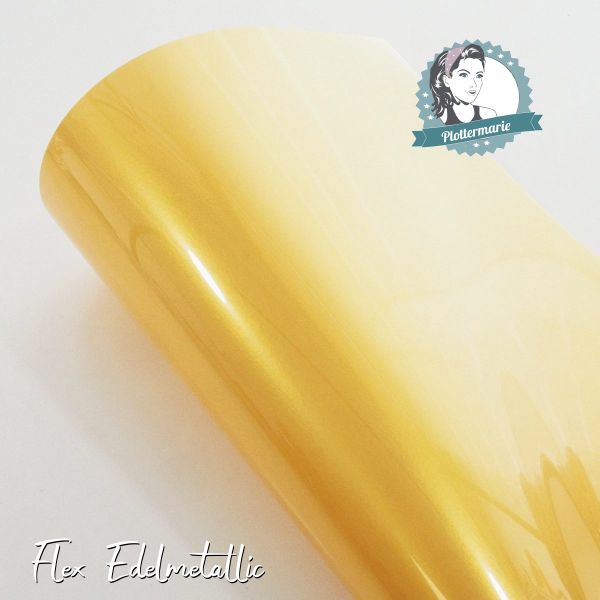 Flexfolie für Textildruck Edelmetallic A4 gelb - Plotterfolie von Plottermarie Flex 90µ