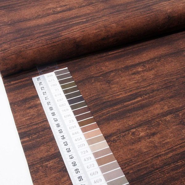 Baumwolle Holzoptik braun - espresso washes wood