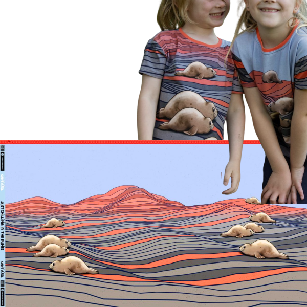 Jersey Robben Dünen beige grau - Salty Soul by Thorsten Berger - 80cm Panel