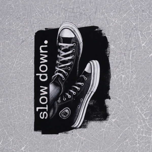 Sweat Sneaker hellgrau - Slow Down by Thorsten Berger – 90cm Panel French Terry