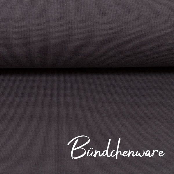 Bündchen glatt im Schlauch anthrazit - HEIKE von Swafing