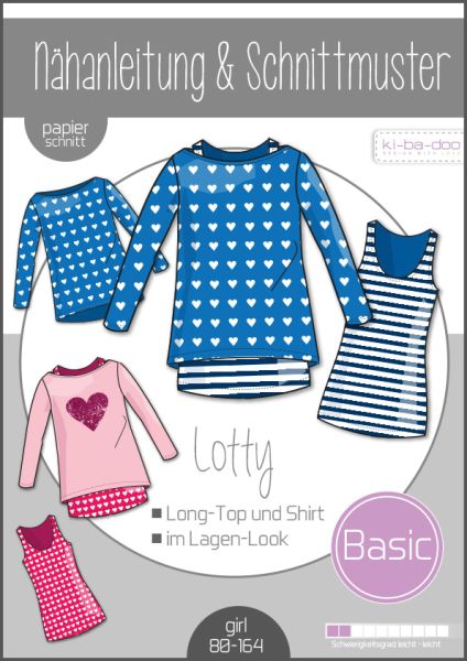 Schnittmuster Doppelshirt Longtop Lotty von KiBaDoo