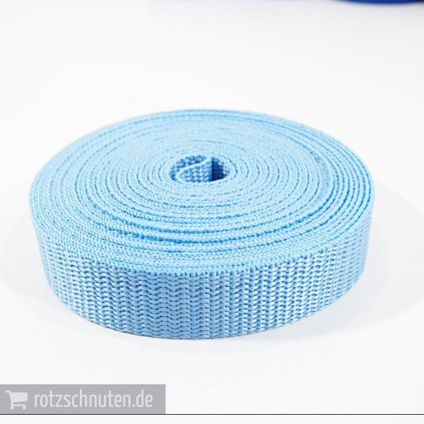 5m PP Gurtband 2cm breit himmelblau – Taschengurt Polypropylen