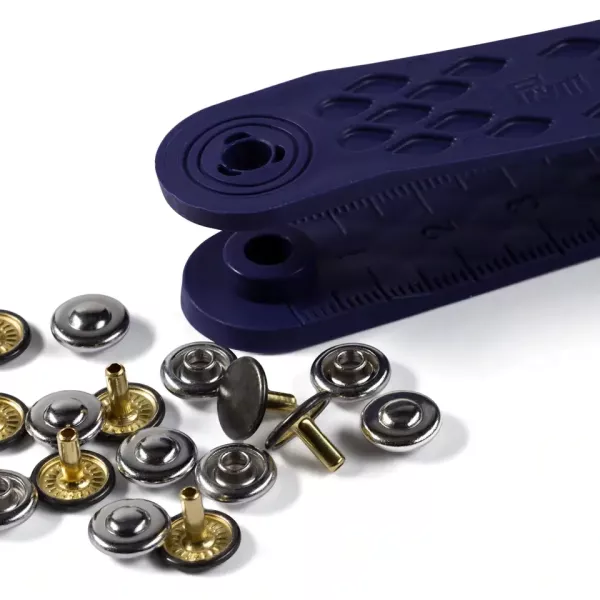 24 Nieten silber alteisen Ø9mm von Prym mit Werkzeug