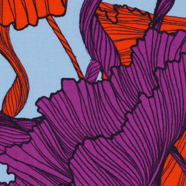 luftig leichte Viskose Kleiderstoff orange lila - Seaweed by Thorsten Berger von Swafing