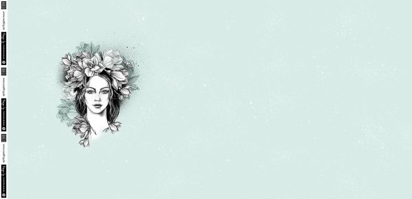 Sweat Miss Magnolia mint grün mit Kombistoff von Thorsten Berger – 80cm Panel French Terry