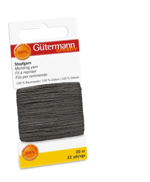 20m Gütermann Stopfgarn grau – 100% Baumwolle für Reparaturen & Handarbeiten