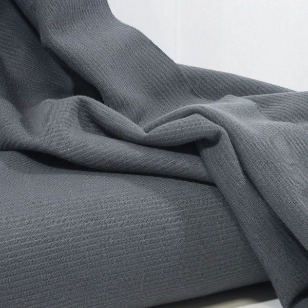 Bio Strick Jersey dunkelgrau - Mind the Maker Organic Woolen Ottoman calm grey