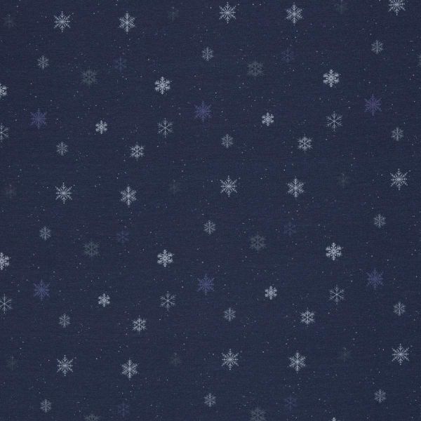 Sweat mit Schneeflocken blau - French Terry Snowflakes Beyond Nordic