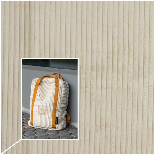 Samtcord uni creme – robuster Breitcordstoff für Möbel & Taschen Wanja von Swafing