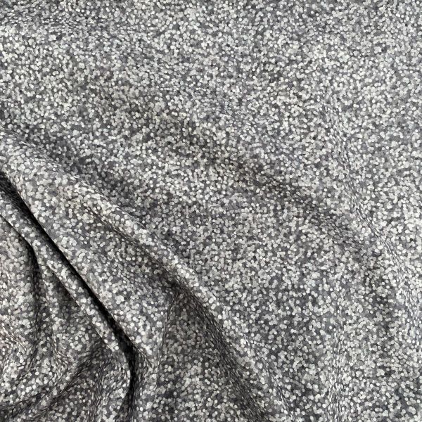 Baumwolle mit Metallic Print grau silber Glitter Konfetti - Lewis & Irene DISCO!